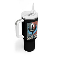 Stand With Minnesota Tumbler With Handle Common Loon Pride Support