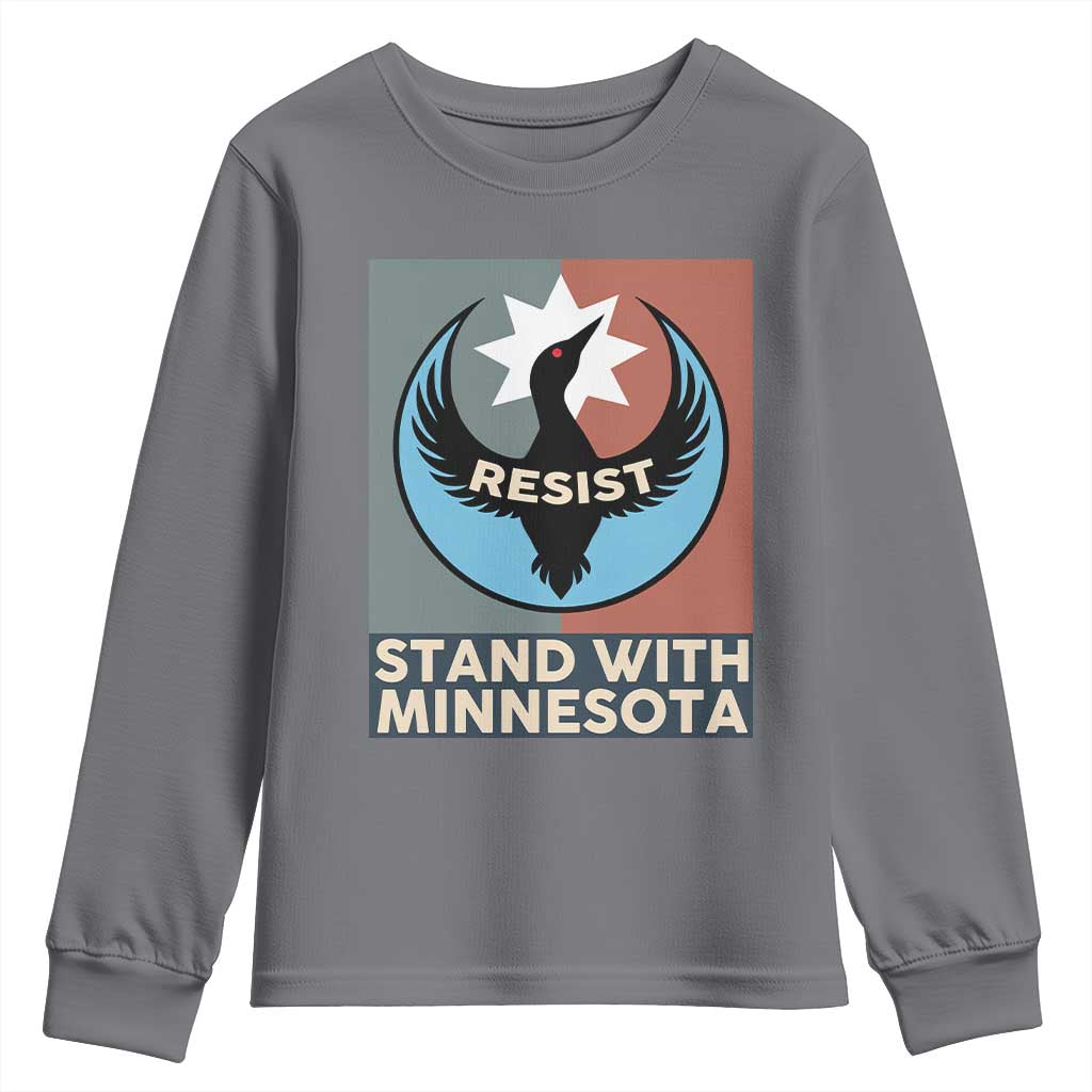 Stand With Minnesota Youth Sweatshirt Common Loon Pride Support