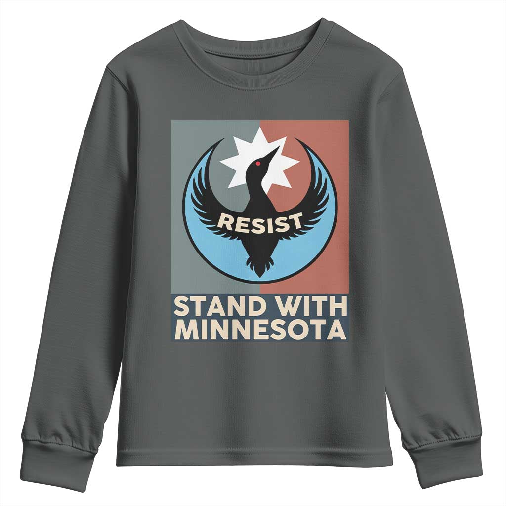Stand With Minnesota Youth Sweatshirt Common Loon Pride Support
