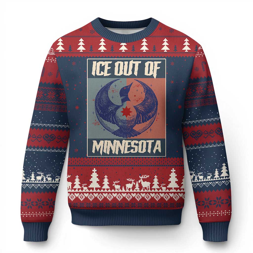 Ice Out Of Minnesota Ugly Christmas Sweater Social Justice Solidarity