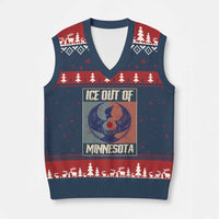 Ice Out Of Minnesota V-Neck Knit Sweater Vest Social Justice Solidarity