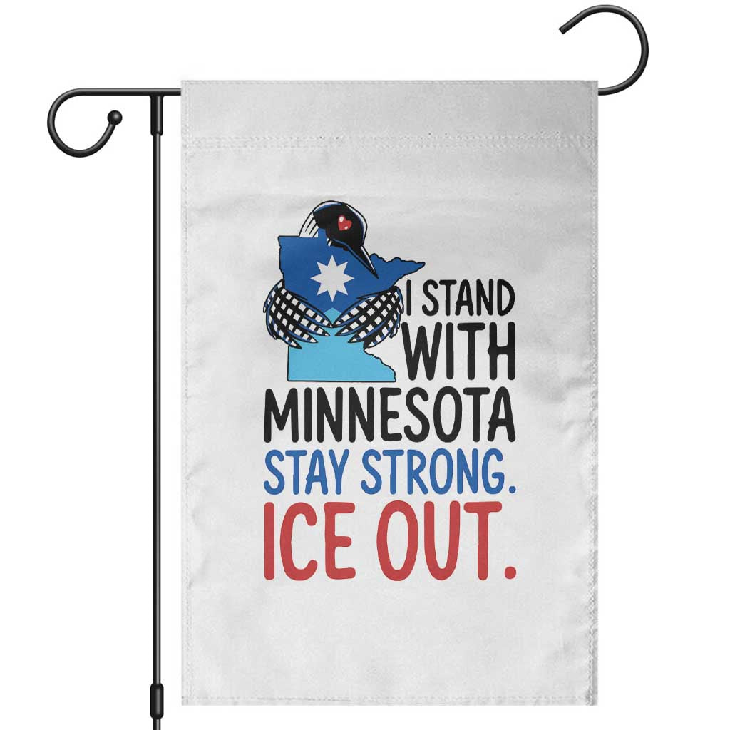 Minnesota Pride Common Loon Garden Flag Stand With Minnesota Ice Out