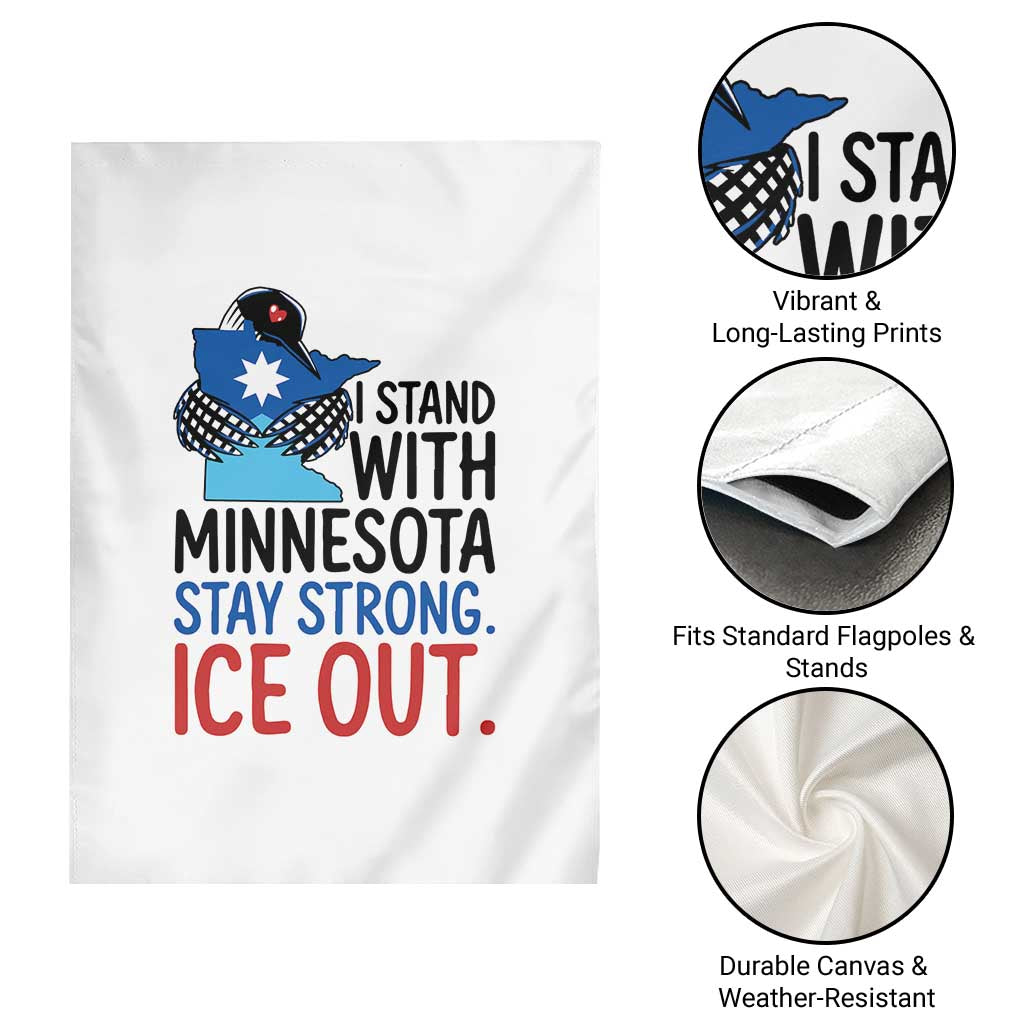 Minnesota Pride Common Loon Garden Flag Stand With Minnesota Ice Out