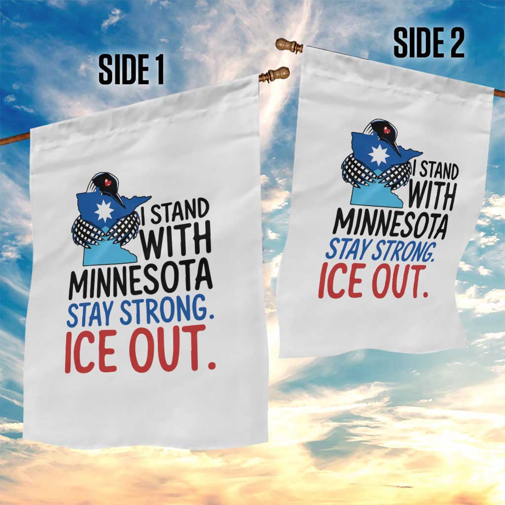 Minnesota Pride Common Loon Garden Flag Stand With Minnesota Ice Out