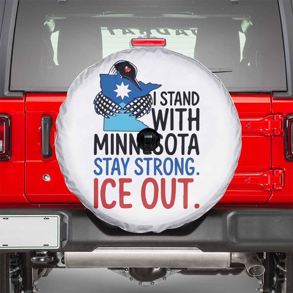 Minnesota Pride Common Loon Spare Tire Cover Stand With Minnesota Ice Out