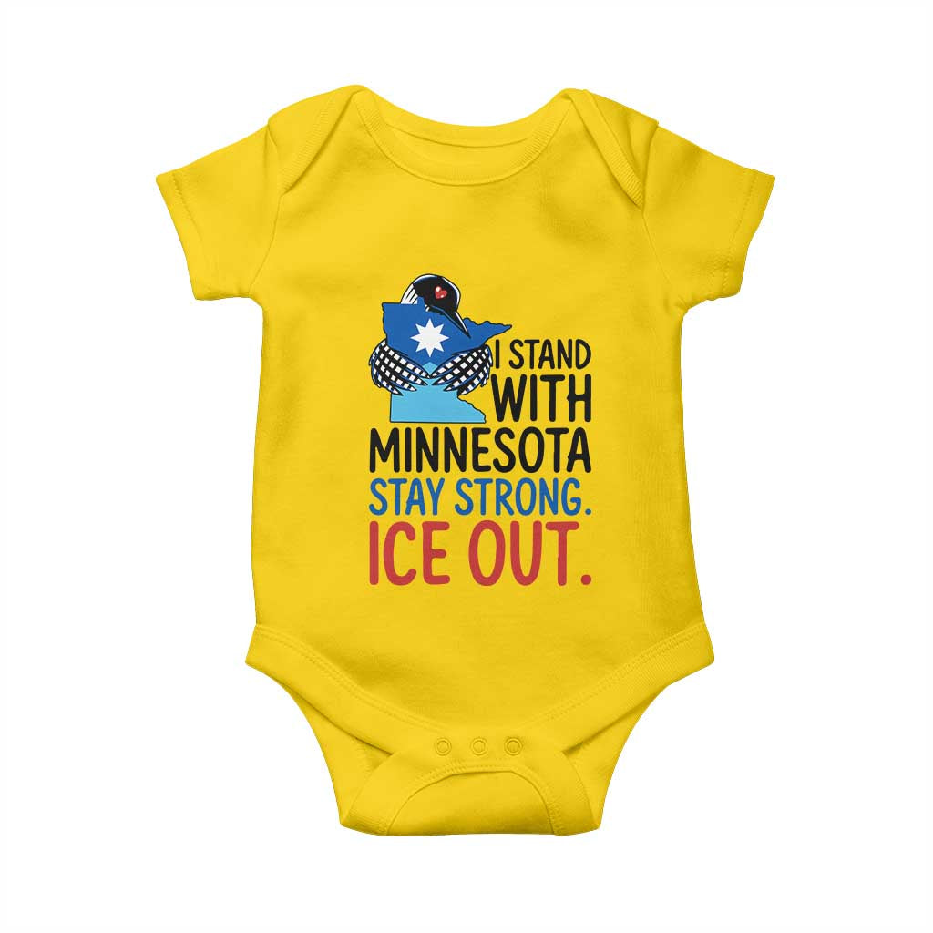 Minnesota Pride Common Loon Baby Onesie Stand With Minnesota Ice Out