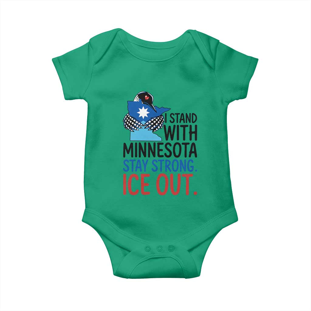 Minnesota Pride Common Loon Baby Onesie Stand With Minnesota Ice Out