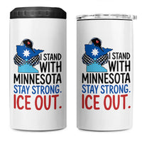Minnesota Pride Common Loon 4 in 1 Can Cooler Tumbler Stand With Minnesota Ice Out