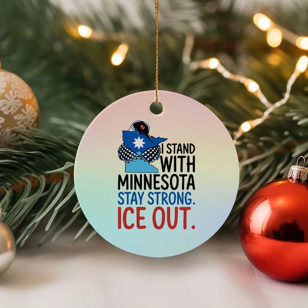 Minnesota Pride Common Loon Ceramic Ornament Stand With Minnesota Ice Out