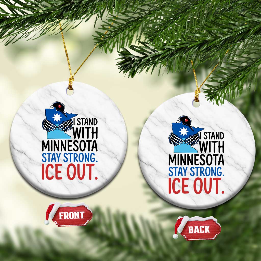 Minnesota Pride Common Loon Ceramic Ornament Stand With Minnesota Ice Out