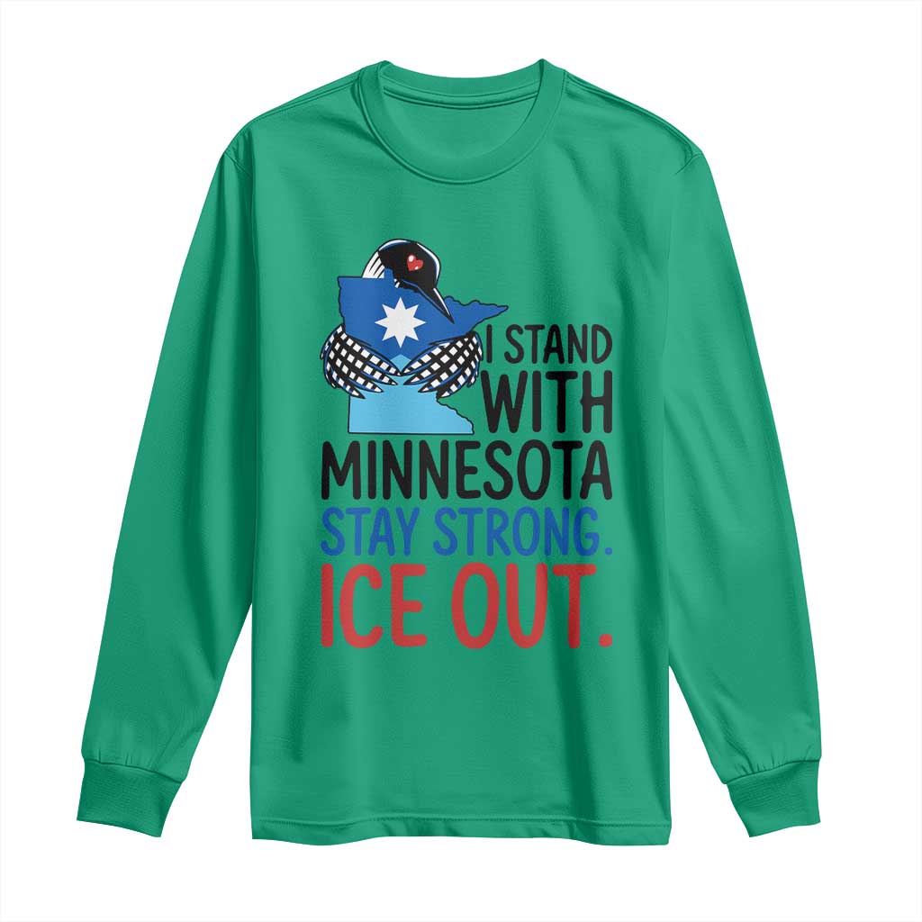 Minnesota Pride Common Loon Long Sleeve Shirt Stand With Minnesota Ice Out