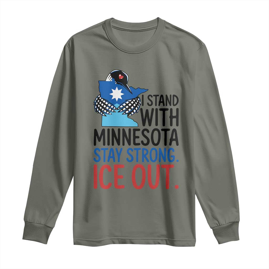 Minnesota Pride Common Loon Long Sleeve Shirt Stand With Minnesota Ice Out