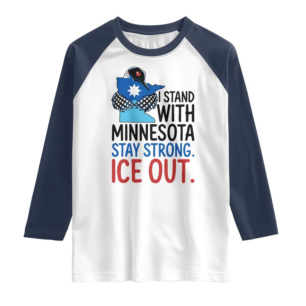 Minnesota Pride Common Loon Raglan Shirt Stand With Minnesota Ice Out
