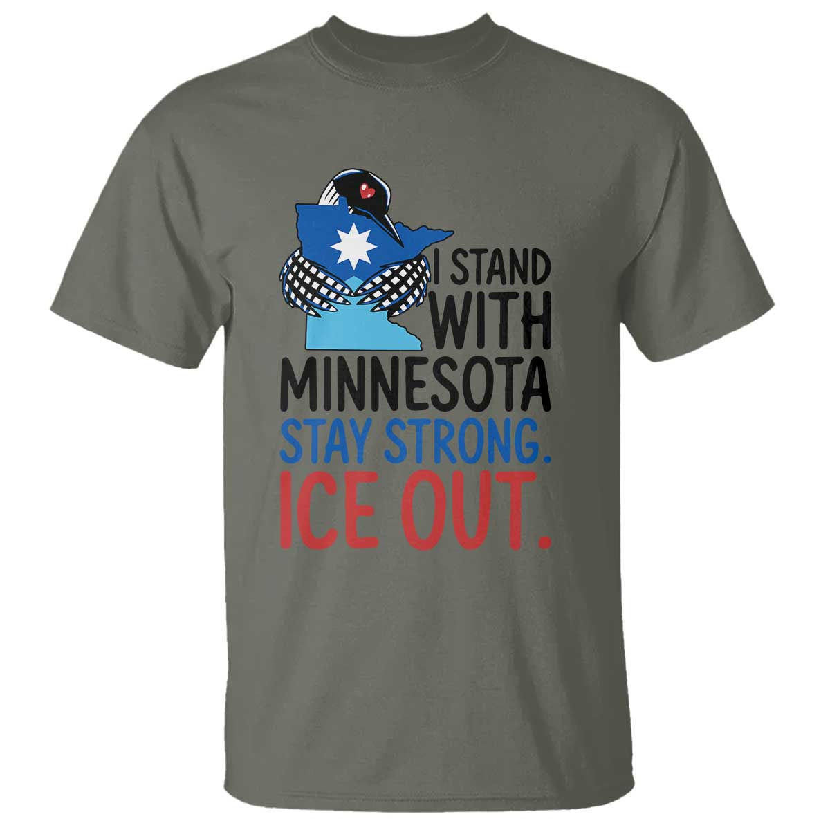 Minnesota Pride Common Loon T Shirt Stand With Minnesota Ice Out