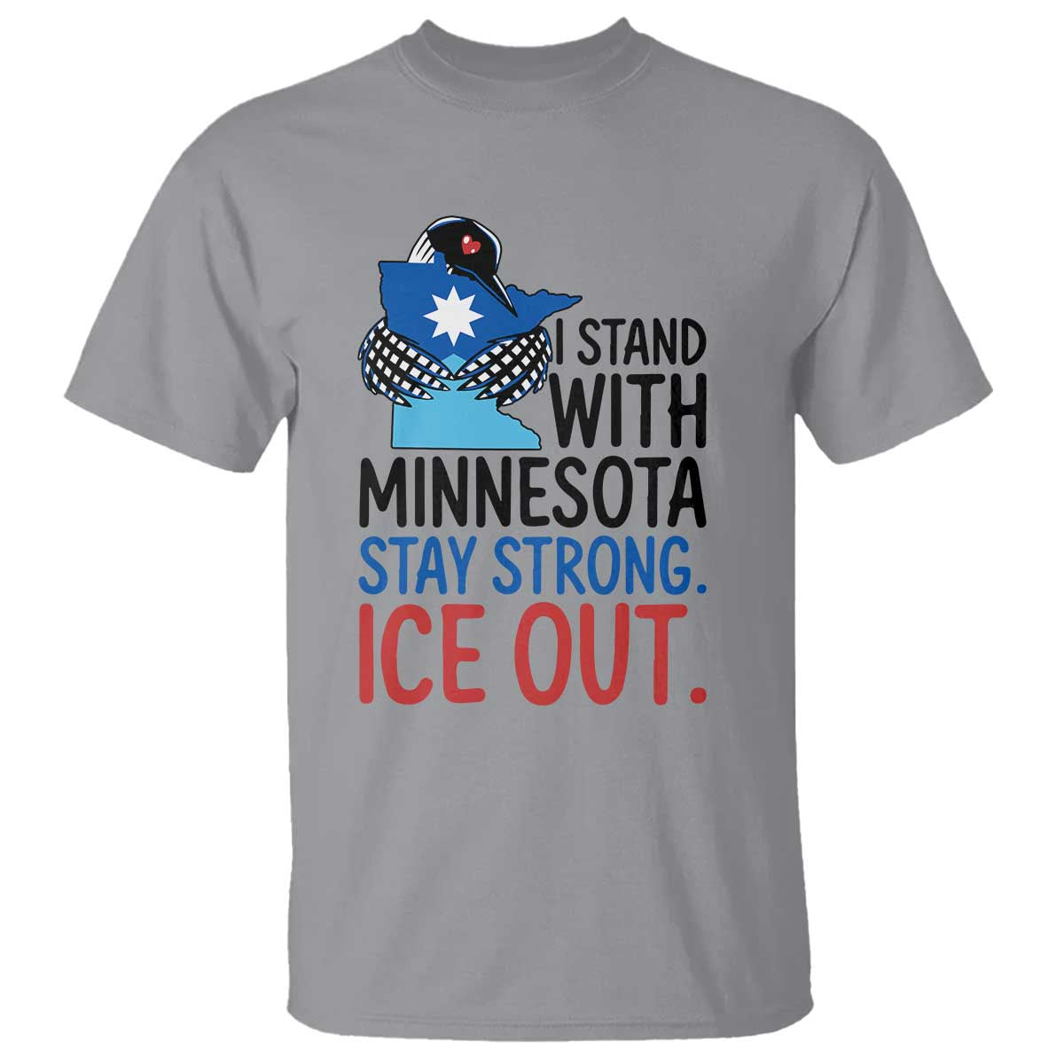 Minnesota Pride Common Loon T Shirt Stand With Minnesota Ice Out