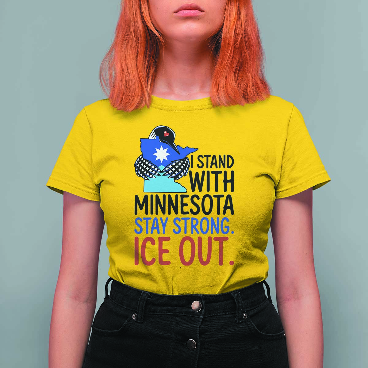 Minnesota Pride Common Loon T Shirt For Women Stand With Minnesota Ice Out