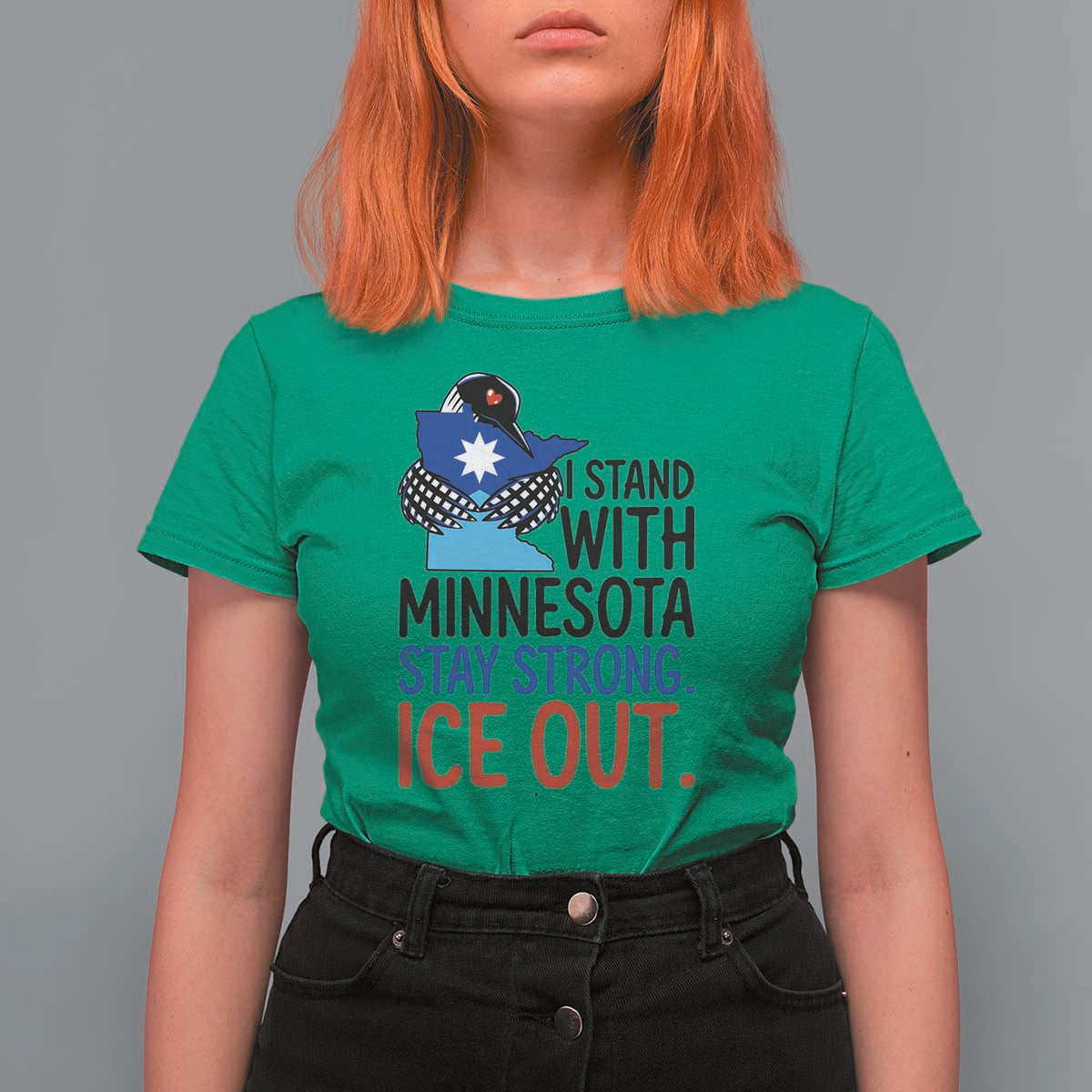 Minnesota Pride Common Loon T Shirt For Women Stand With Minnesota Ice Out