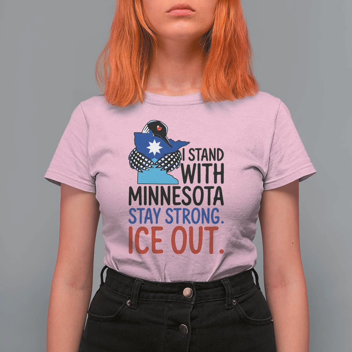 Minnesota Pride Common Loon T Shirt For Women Stand With Minnesota Ice Out