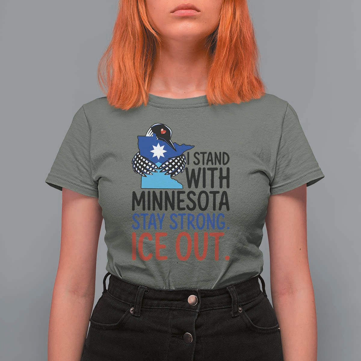 Minnesota Pride Common Loon T Shirt For Women Stand With Minnesota Ice Out
