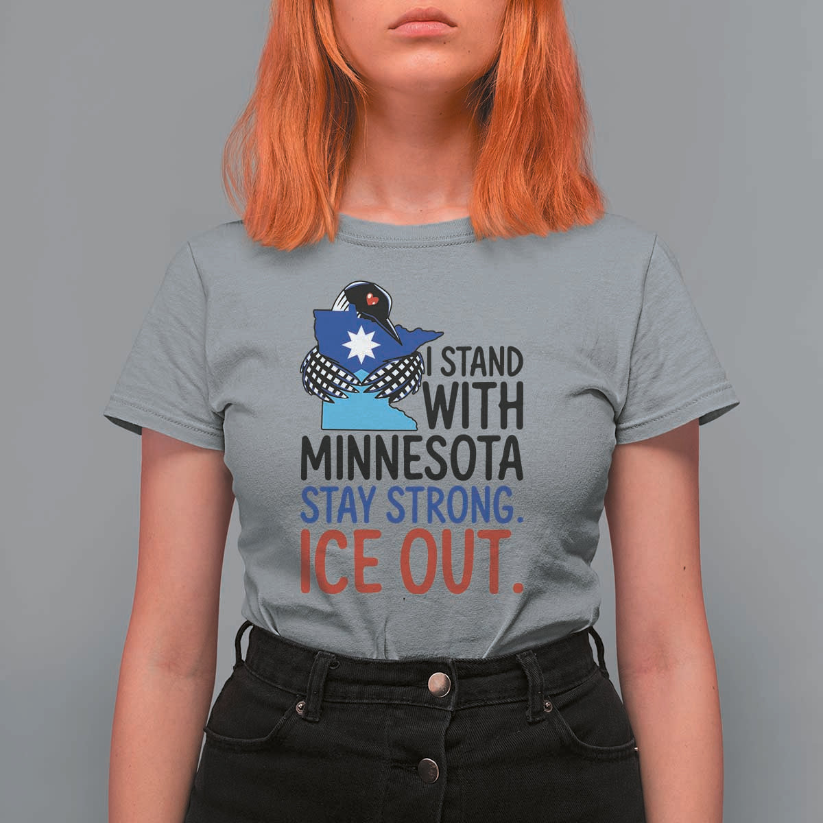 Minnesota Pride Common Loon T Shirt For Women Stand With Minnesota Ice Out