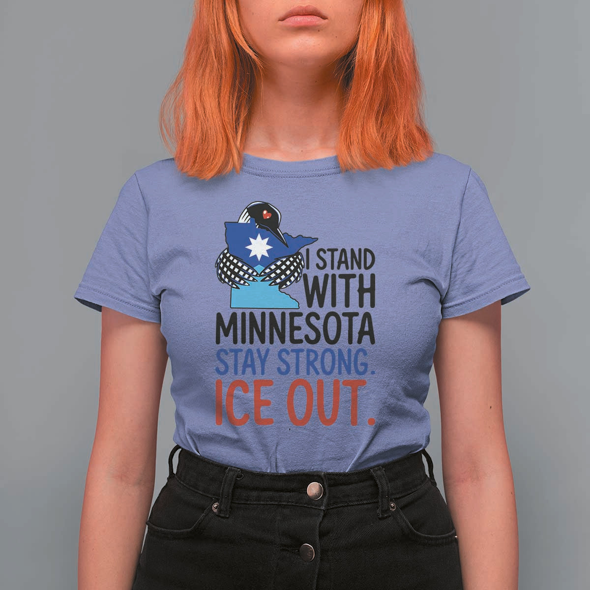Minnesota Pride Common Loon T Shirt For Women Stand With Minnesota Ice Out