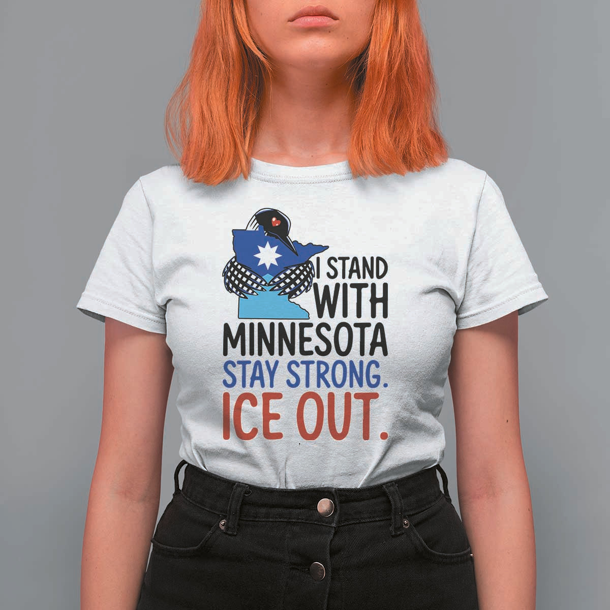 Minnesota Pride Common Loon T Shirt For Women Stand With Minnesota Ice Out