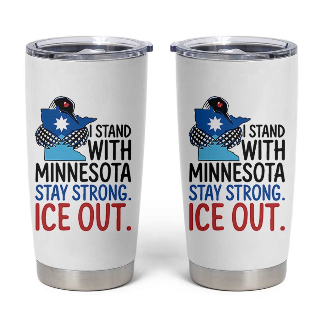 Minnesota Pride Common Loon Tumbler Cup Stand With Minnesota Ice Out