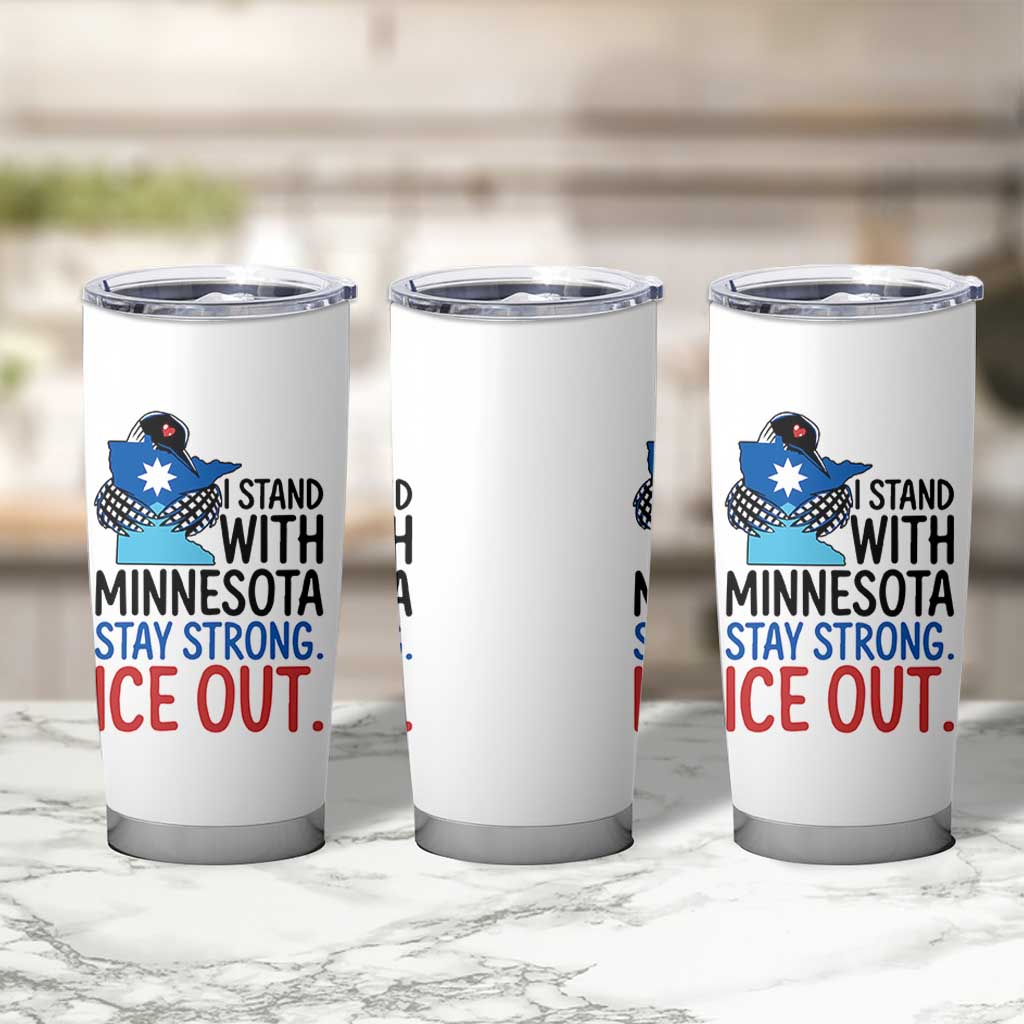 Minnesota Pride Common Loon Tumbler Cup Stand With Minnesota Ice Out