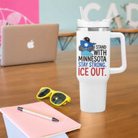 Minnesota Pride Common Loon Tumbler With Handle Stand With Minnesota Ice Out