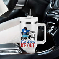 Minnesota Pride Common Loon Tumbler With Handle Stand With Minnesota Ice Out