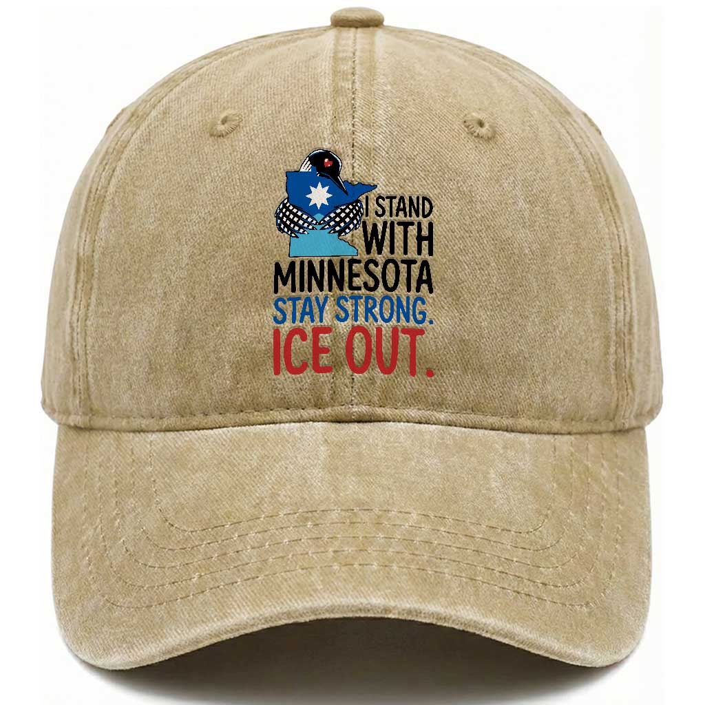 Minnesota Pride Common Loon Washed Cotton Baseball Cap Stand With Minnesota Ice Out
