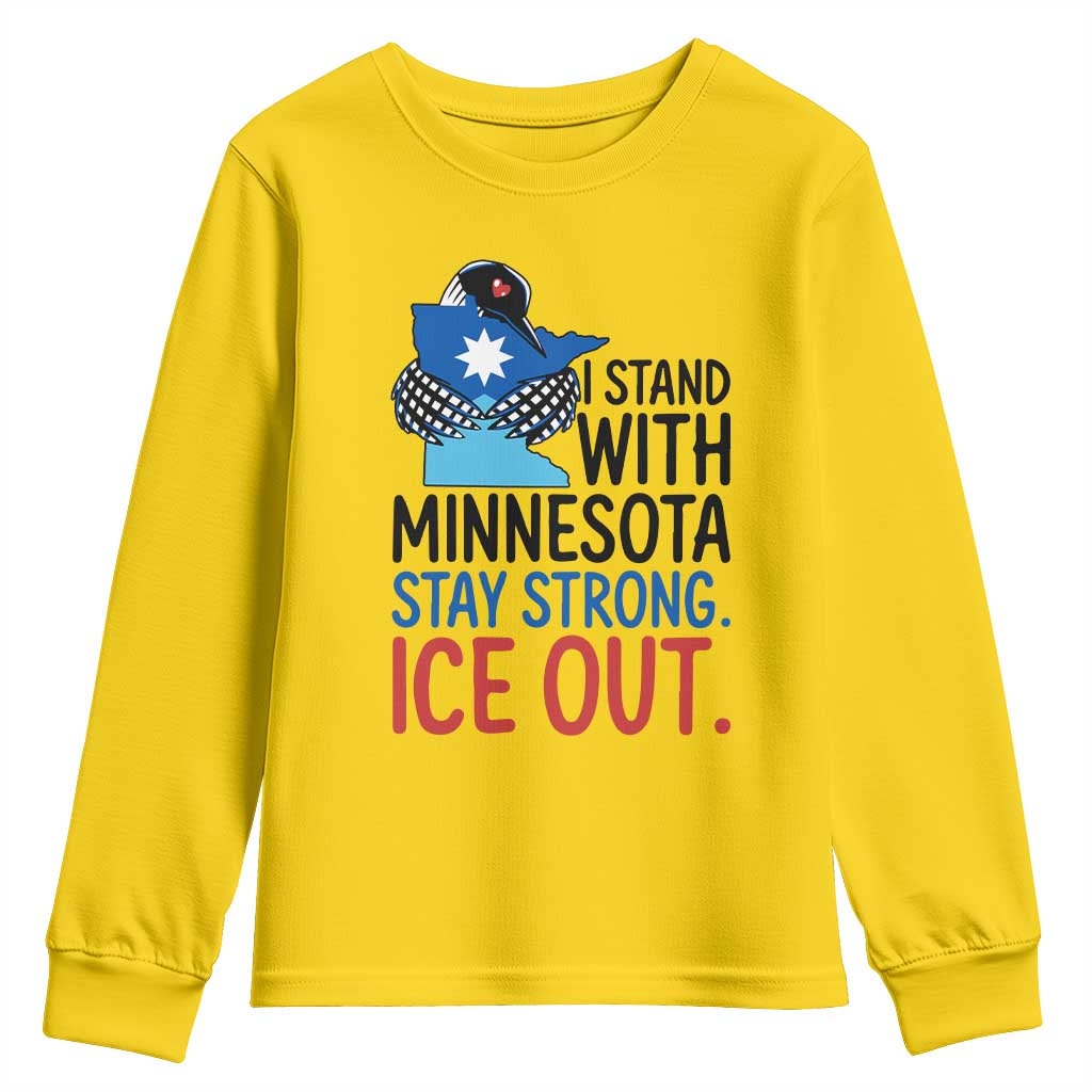 Minnesota Pride Common Loon Youth Sweatshirt Stand With Minnesota Ice Out
