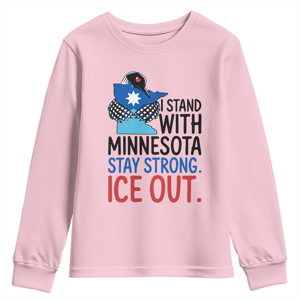 Minnesota Pride Common Loon Youth Sweatshirt Stand With Minnesota Ice Out