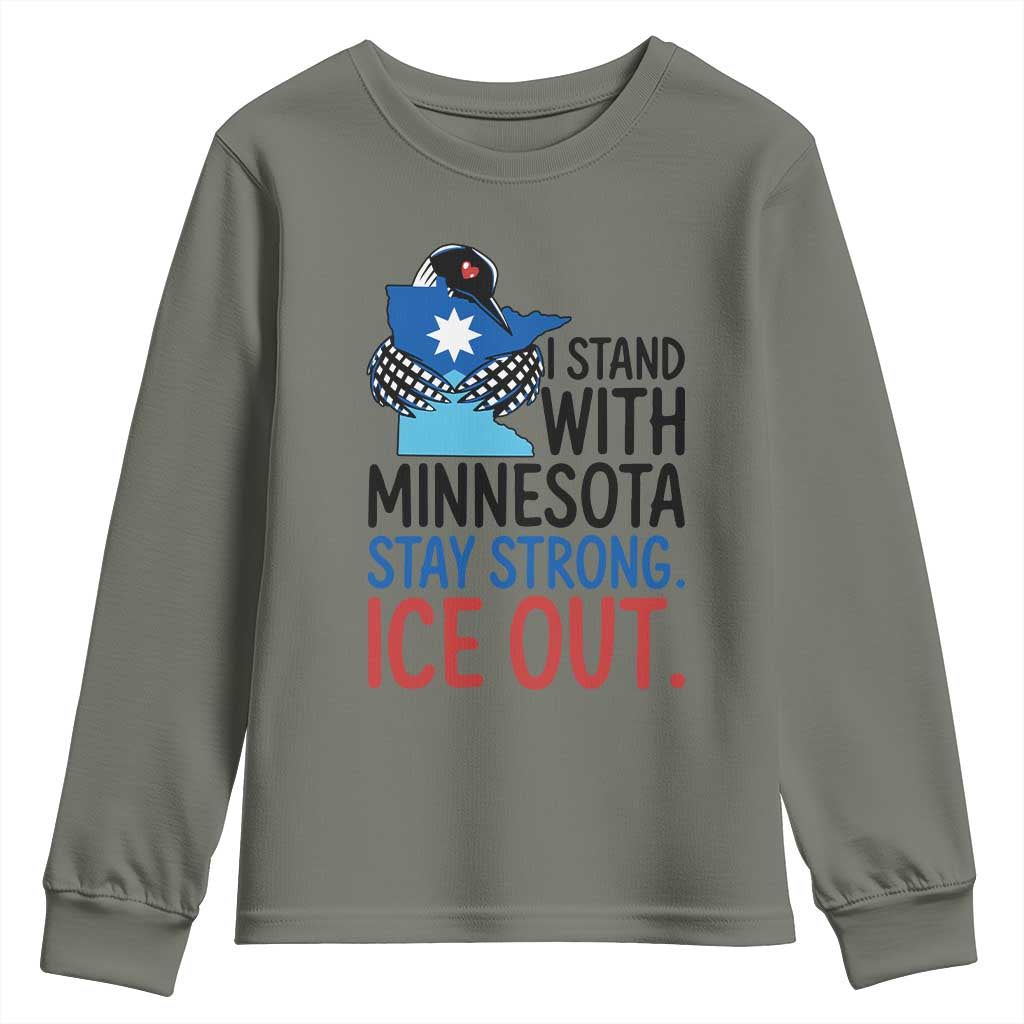 Minnesota Pride Common Loon Youth Sweatshirt Stand With Minnesota Ice Out