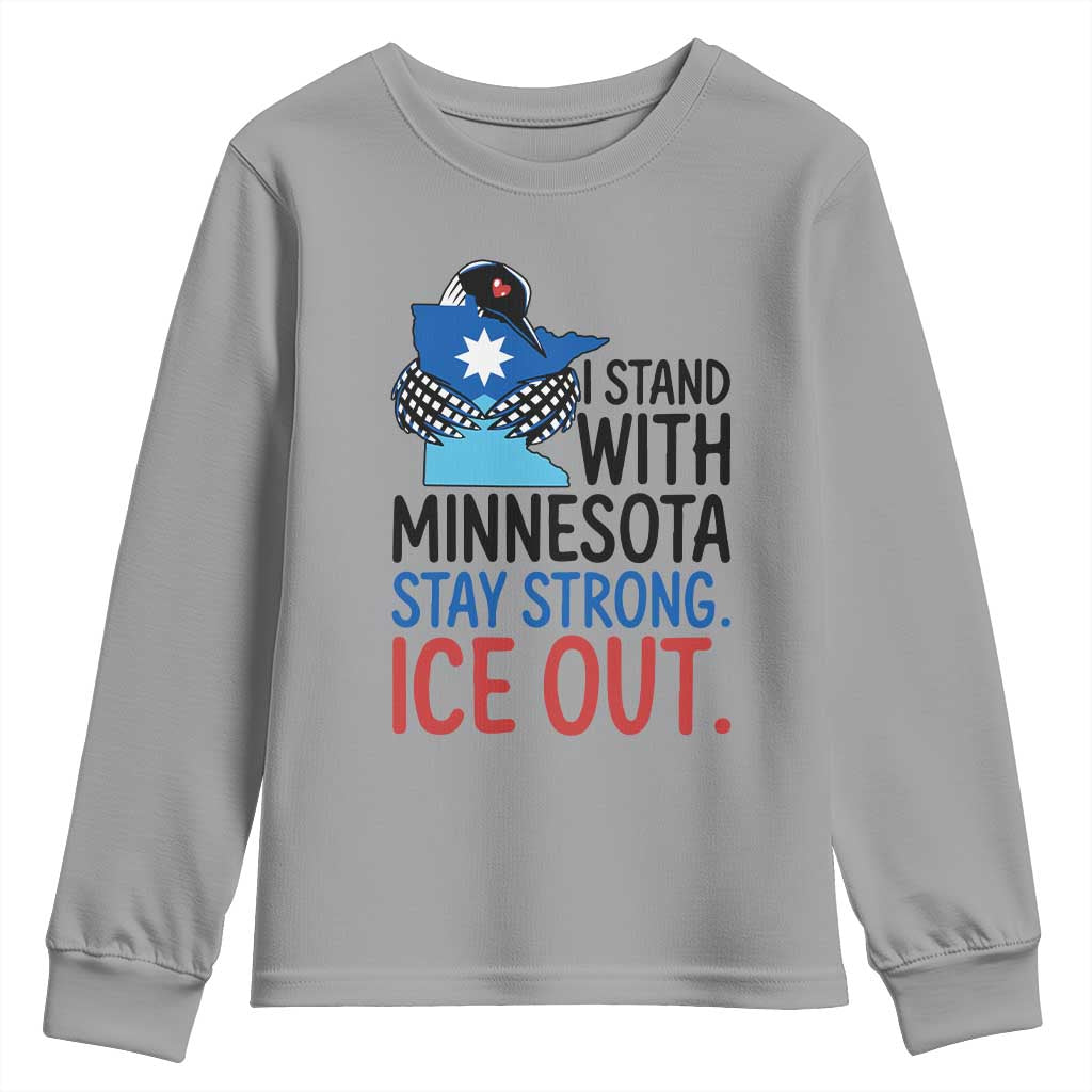 Minnesota Pride Common Loon Youth Sweatshirt Stand With Minnesota Ice Out