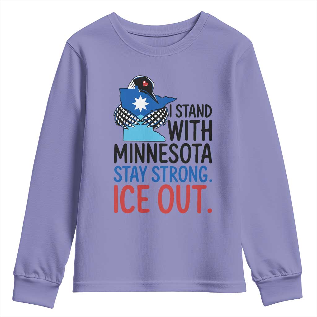 Minnesota Pride Common Loon Youth Sweatshirt Stand With Minnesota Ice Out