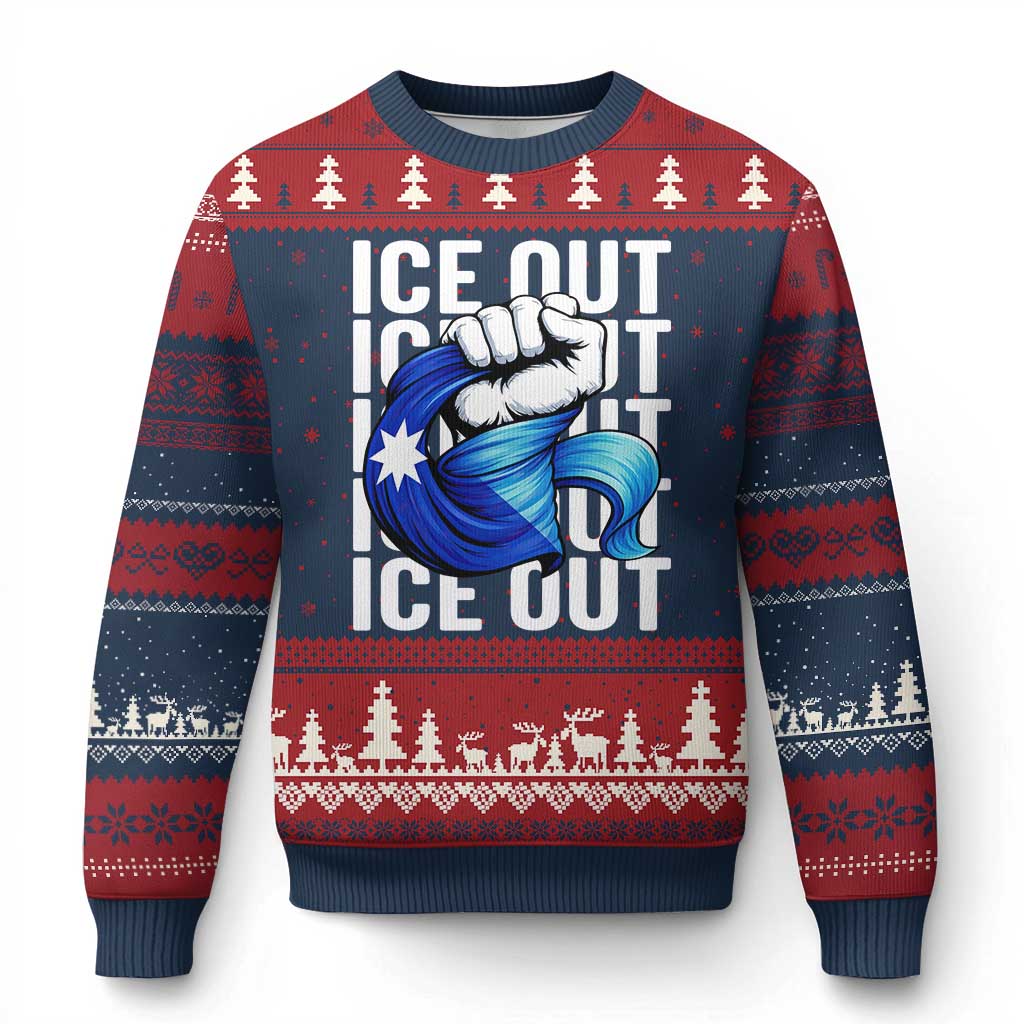 Minnesota Ice Out Ugly Christmas Sweater Anti Ice Movement Protest