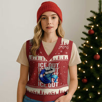 Minnesota Ice Out V-Neck Knit Sweater Vest Anti Ice Movement Protest