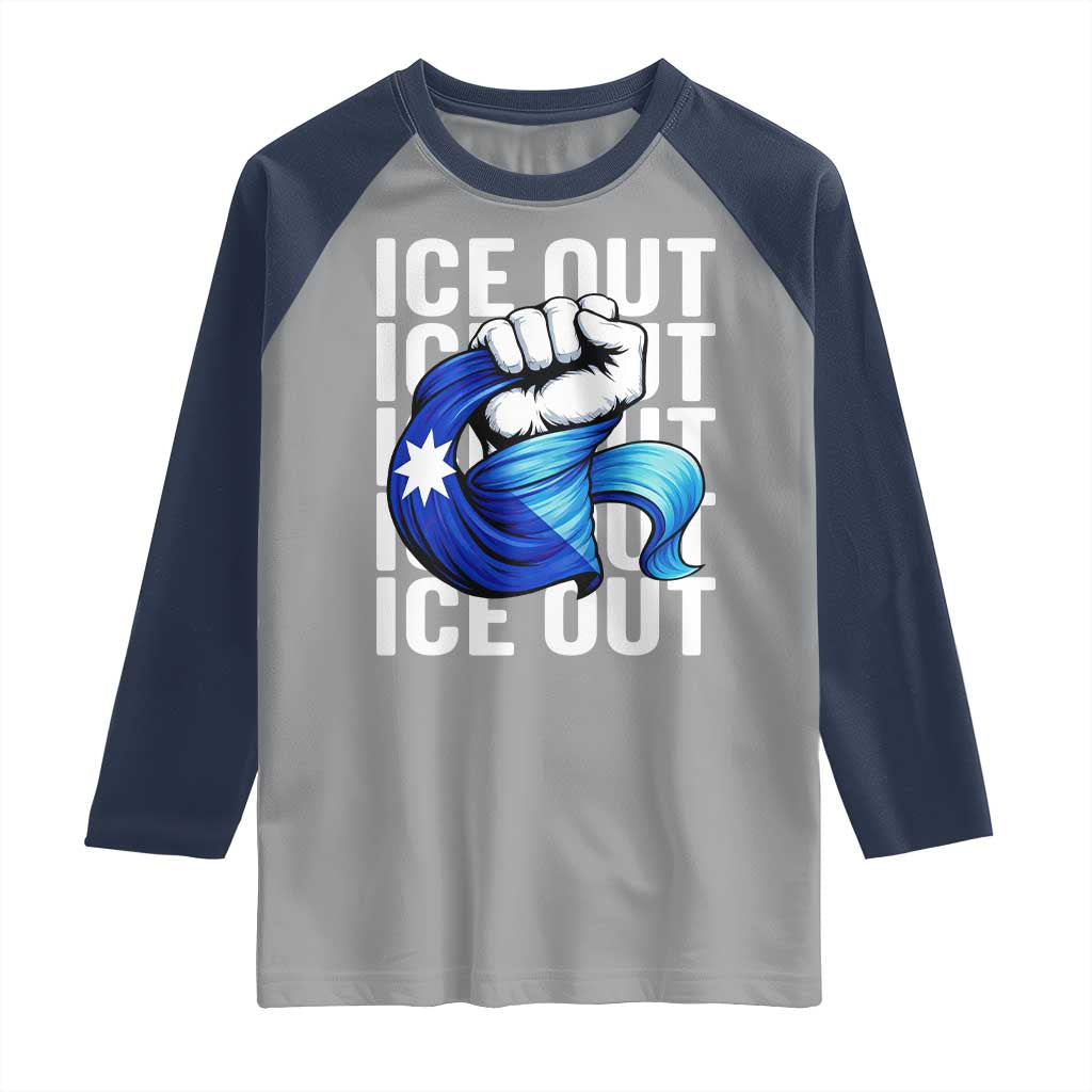 Minnesota Ice Out Raglan Shirt Anti Ice Movement Protest