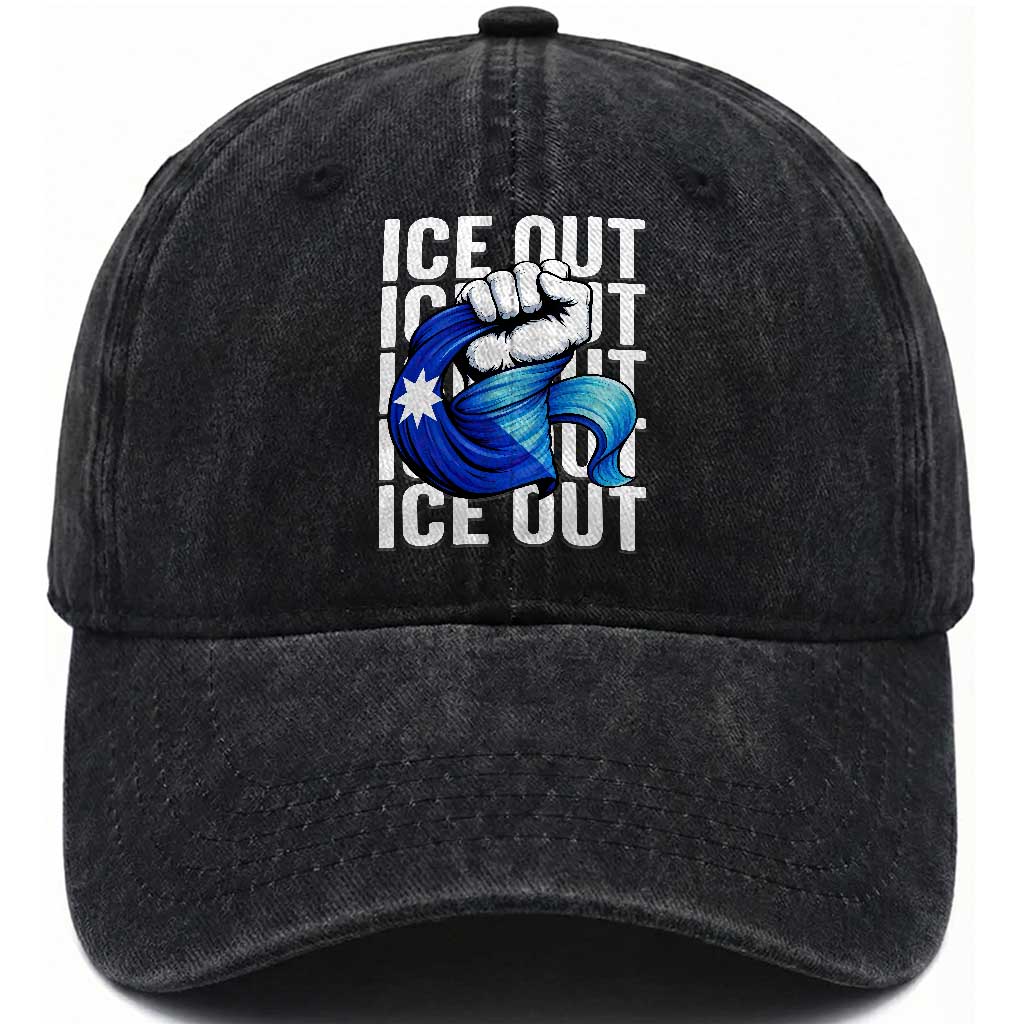 Minnesota Ice Out Washed Cotton Baseball Cap Anti Ice Movement Protest