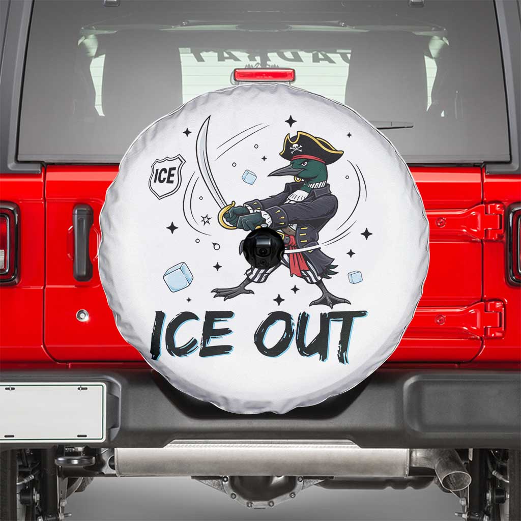 Funny Pirate Common Loon Minnesota Defends Abolish Ice Spare Tire Cover