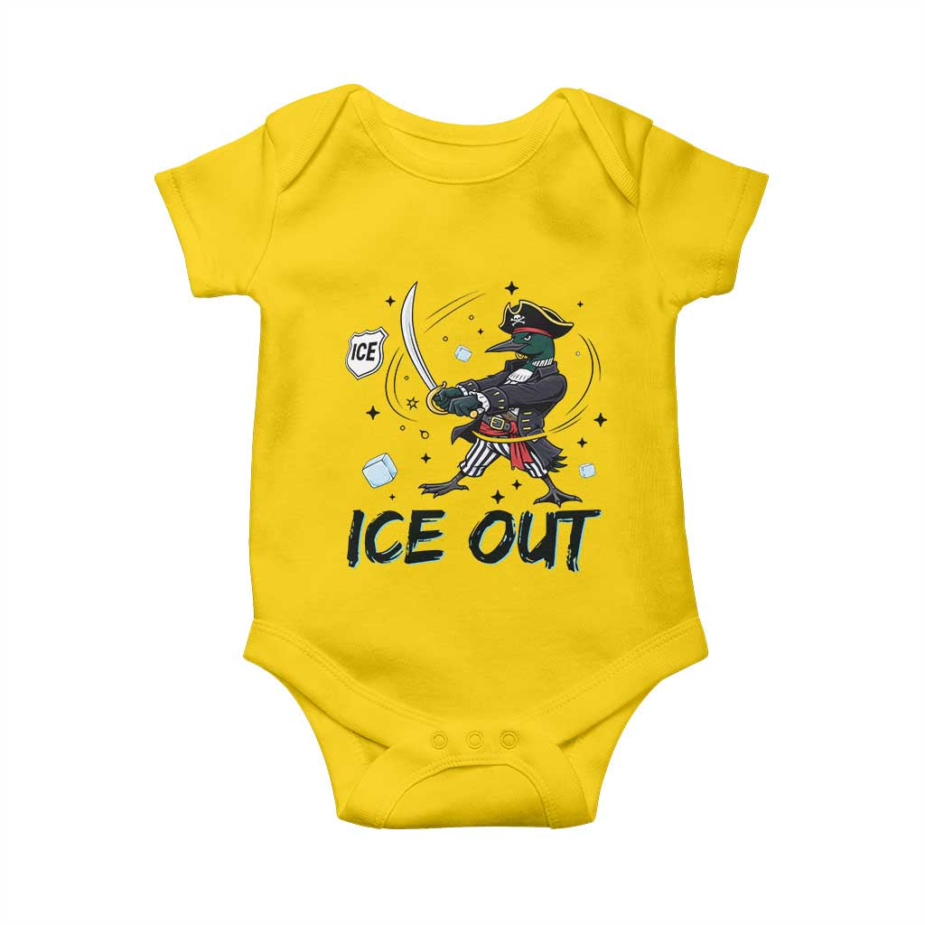 Funny Pirate Common Loon Minnesota Defends Abolish Ice Baby Onesie