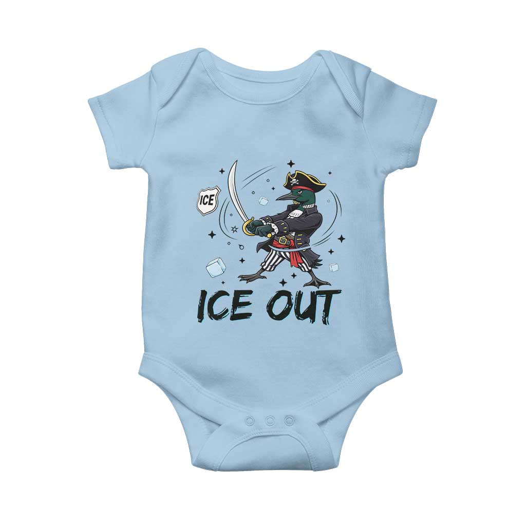 Funny Pirate Common Loon Minnesota Defends Abolish Ice Baby Onesie