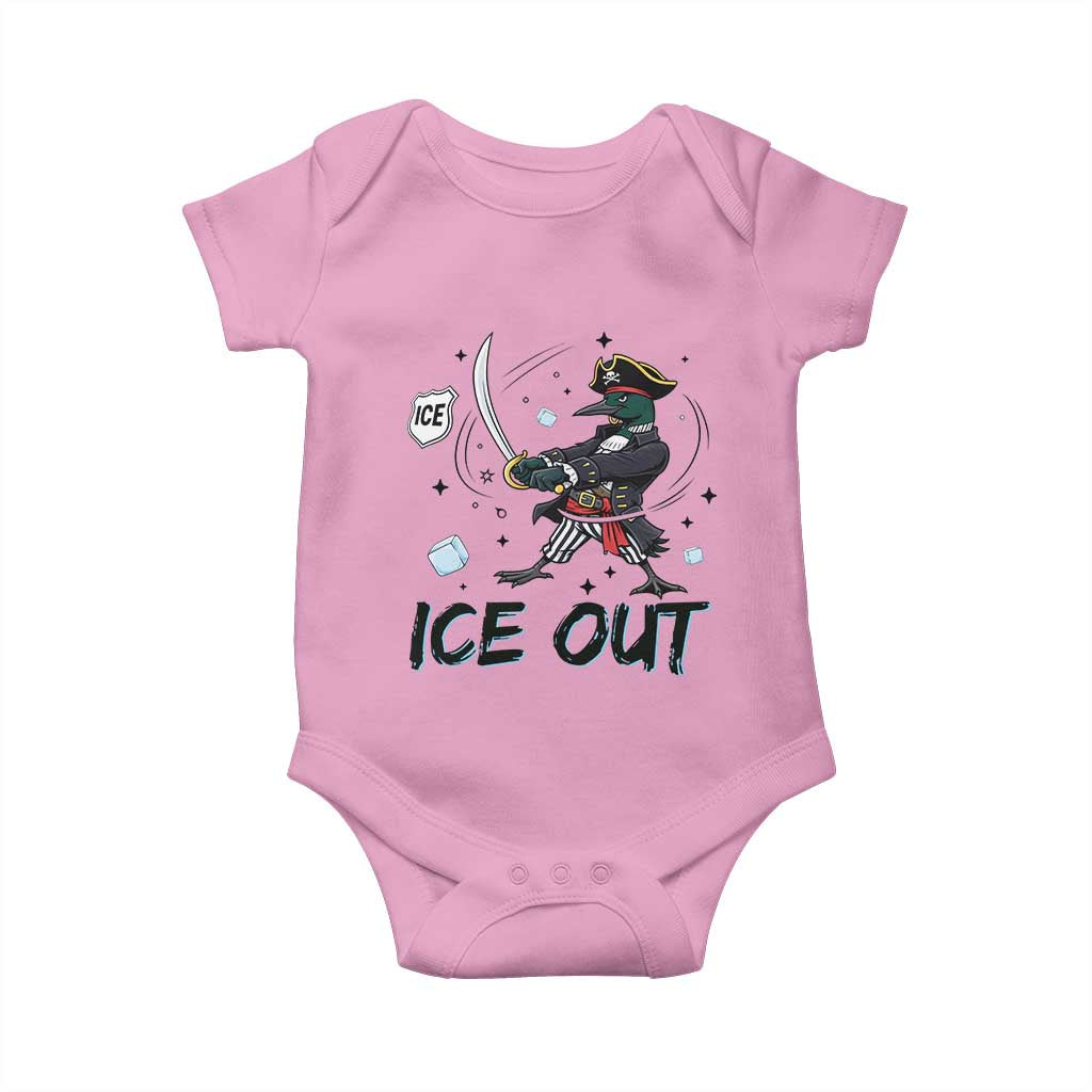 Funny Pirate Common Loon Minnesota Defends Abolish Ice Baby Onesie