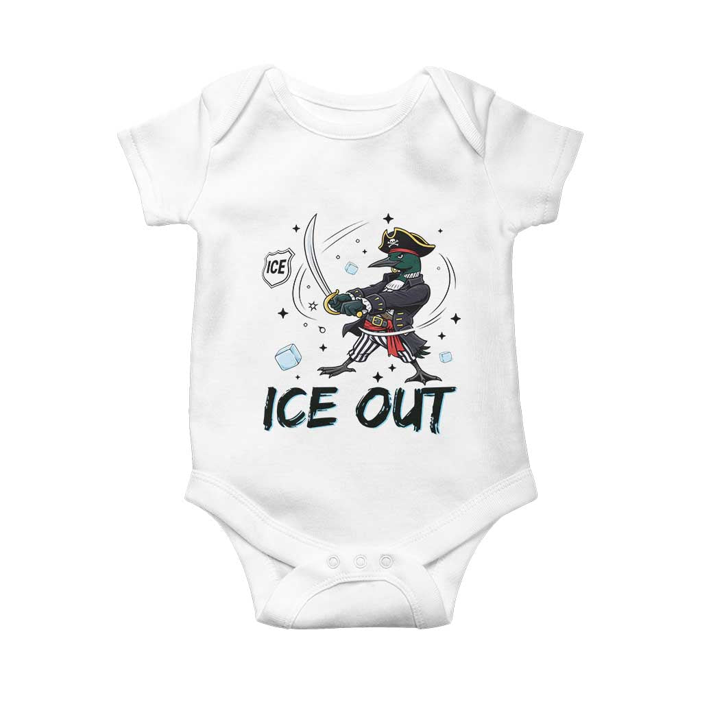 Funny Pirate Common Loon Minnesota Defends Abolish Ice Baby Onesie