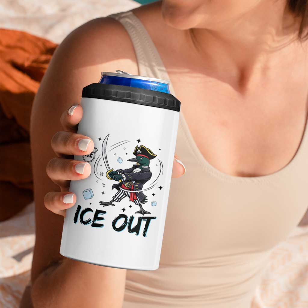 Funny Pirate Common Loon Minnesota Defends Abolish Ice 4 in 1 Can Cooler Tumbler