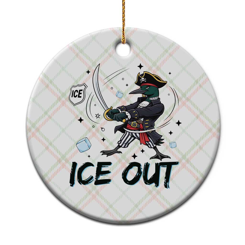 Funny Pirate Common Loon Minnesota Defends Abolish Ice Ceramic Ornament