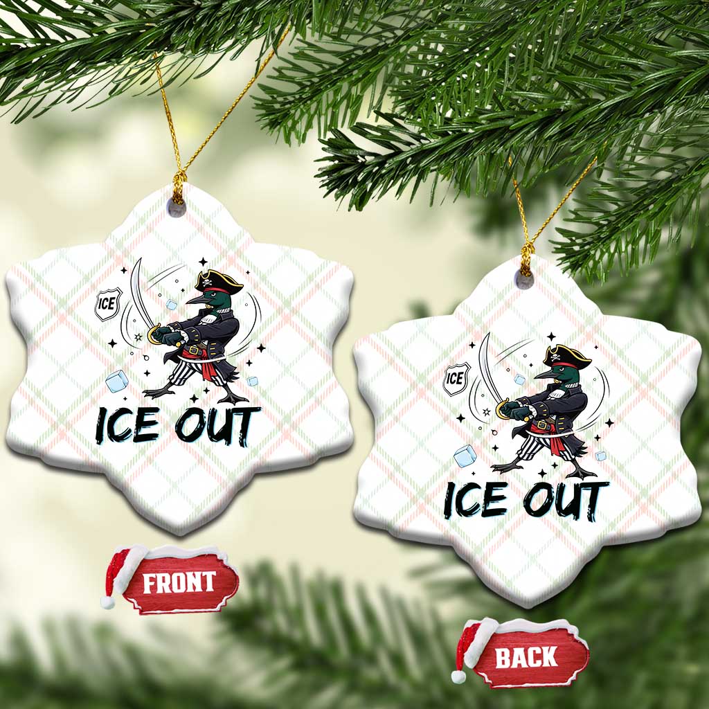 Funny Pirate Common Loon Minnesota Defends Abolish Ice Ceramic Ornament
