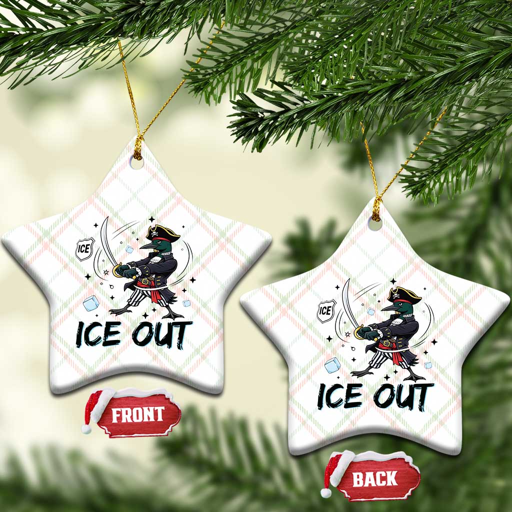 Funny Pirate Common Loon Minnesota Defends Abolish Ice Ceramic Ornament