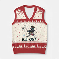 Funny Pirate Common Loon Minnesota Defends Abolish Ice V-Neck Knit Sweater Vest
